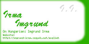 irma imgrund business card